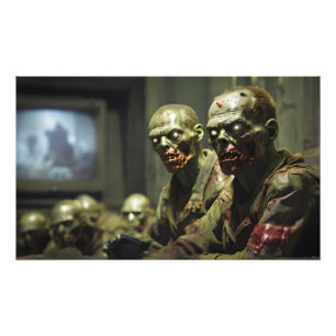 Impression Photo des zombies regardant la propagande télévisée russ
