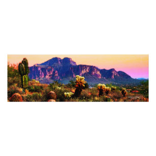 Impression Photo Desert Pittoresque violet superstition Mountain Su