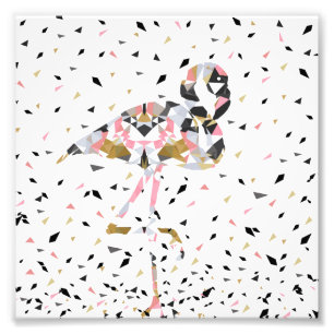 Impression Photo Design abstrait de Flamant rose géométrique mignon