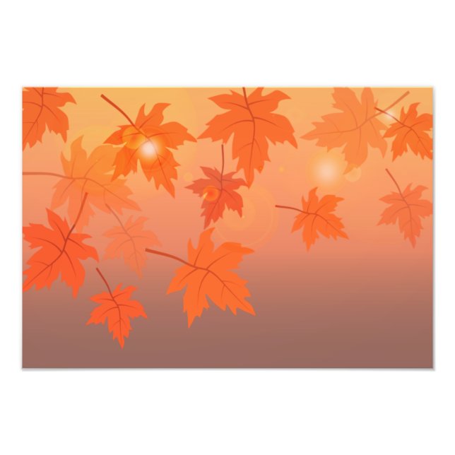 Impression Photo Design d'automne avec feuilles d'érable et effet b (Devant)