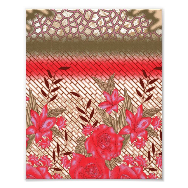 Impression Photo Design de tissu complexe avec motifs floraux (Devant)