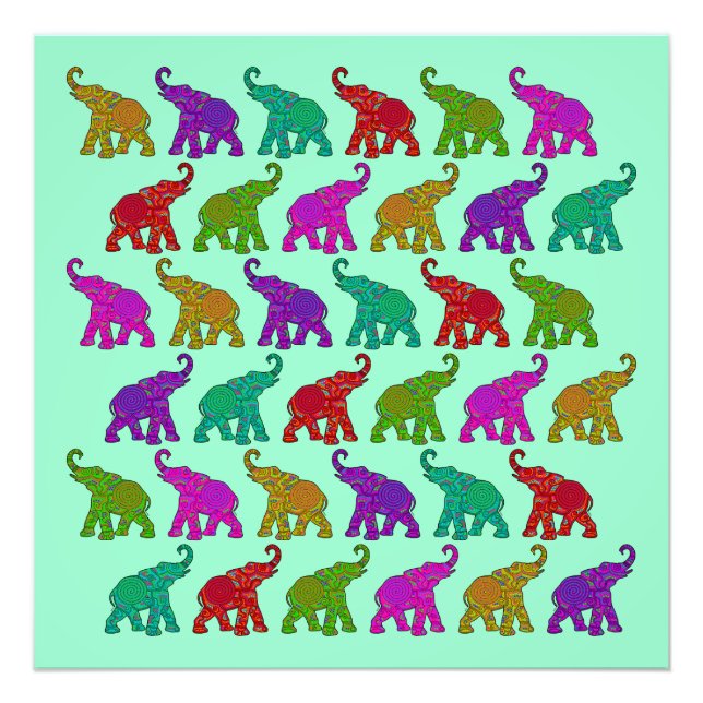 Impression Photo Design de tuiles motifs Elephant Walk (Devant)