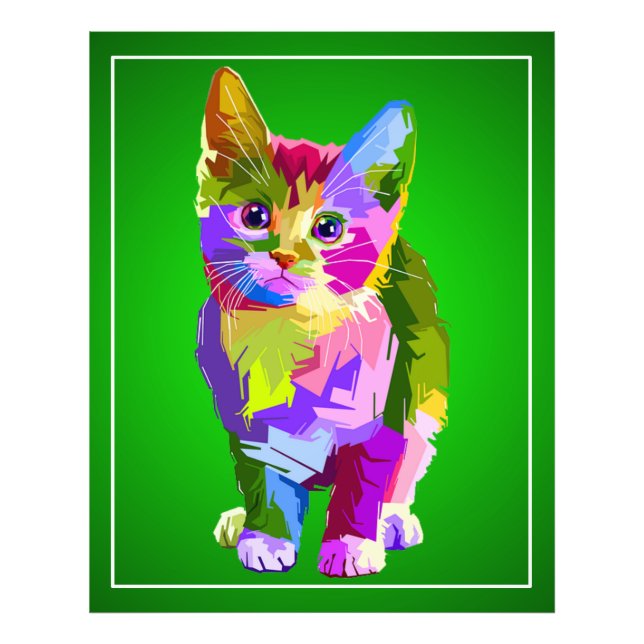 Impression Photo Design prismatique Stylisé Kitten-32345 (Devant)