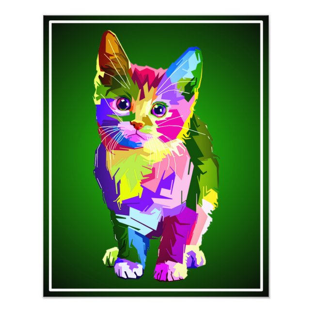 Impression Photo Design prismatique Stylisé Kitten-32345 (Devant)