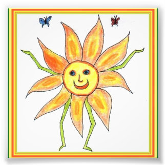 Impression Photo Dessin amusant enfant tournesol