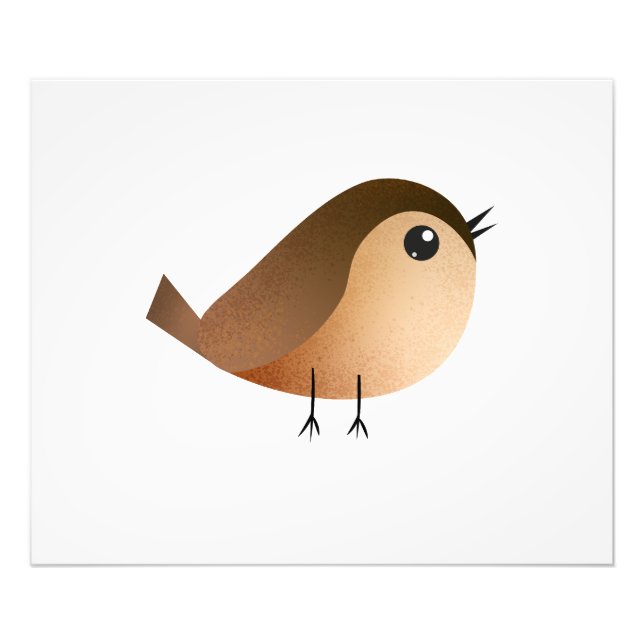 Impression Photo Dessin animé d'oiseau moineau   (Devant)