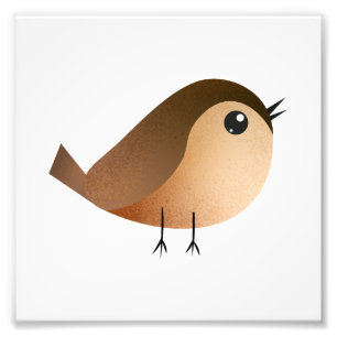 Impression Photo Dessin animé d'oiseau moineau mignon