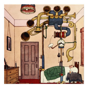 Impression Photo Dessin animé «Early to Bed» de W Heath Robinson