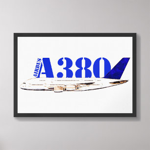 Impression Photo Dessin aquarelle avion Airbus A380