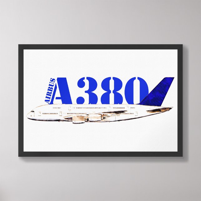 Impression Photo Dessin aquarelle avion Airbus A380 (Créateur téléchargé)