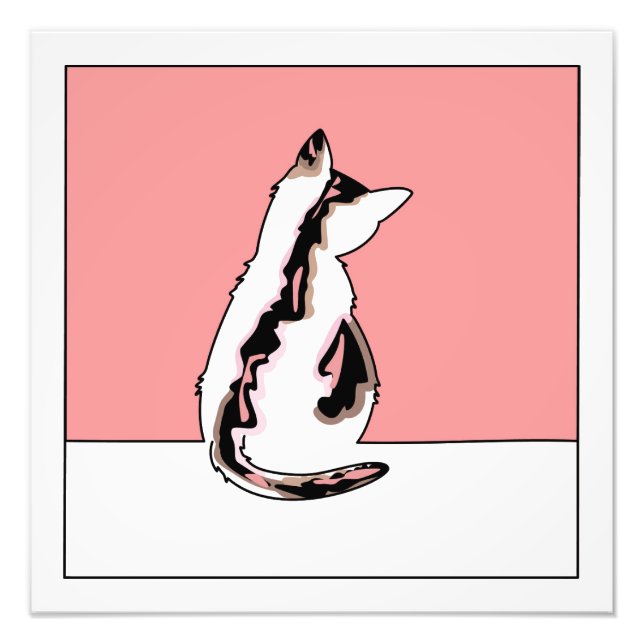 Impression Photo Dessin au trait de chat (Devant)