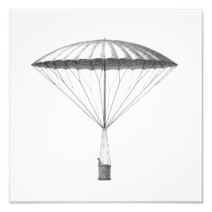 Impression Photo Dessin chaud vintage de ballon à air de Steampunk