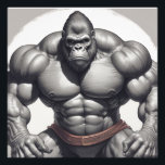 Impression Photo Dessin d'art pop de Gorilla Bodybuilder<br><div class="desc">Digital Computer Animal Art - College Pop Art - Wild Animal Computer Images</div>