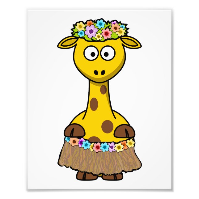 Impression Photo Dessin de Hula Dancer Giraffe (Devant)
