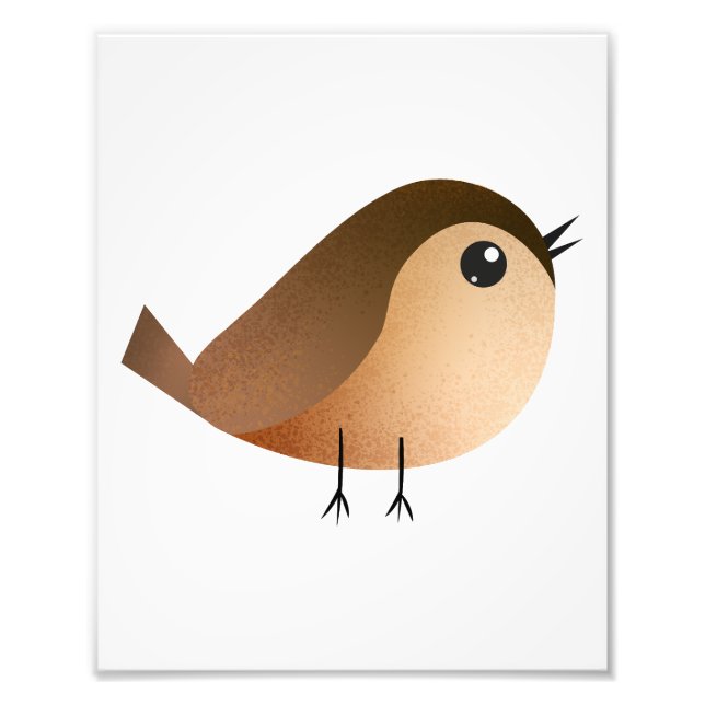 Impression Photo Dessin d'Oiseau de Bruant (Devant)