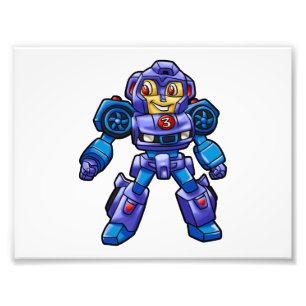 Impression Photo Dessin humoristique de robot amusant  Voiture robo