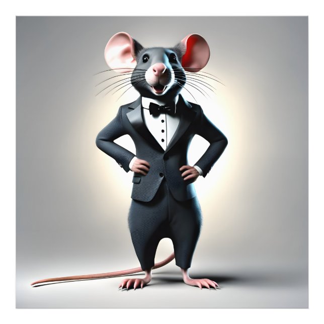 Impression Photo dessin humoristique de souris (Devant)
