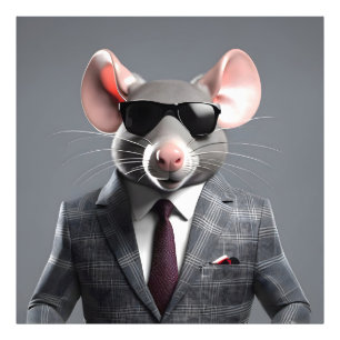 Impression Photo dessin humoristique de souris