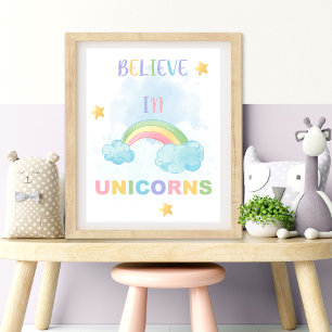 Impression Photo Dessin pour nurserie LICORNE CROIRE