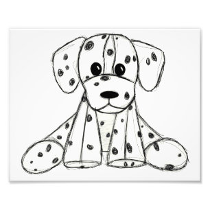 Impression Photo Dessin simple de contour de chien en peluche dalma