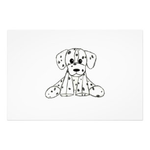 Impression Photo Dessin simple de contour de chien en peluche dalma