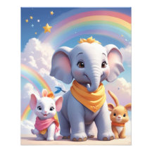 Dessins Animaux Bébés Ludiques sur Toile