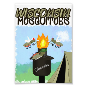 Impression Photo Dessins animés de moustiques du Wisconsin - Campin