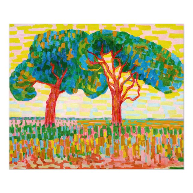 Impression Photo Deux arbres, 1910 par Jacoba van Heemskerck (Devant)