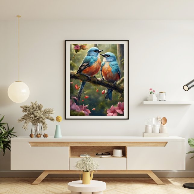 Impression Photo Deux oiseaux en amour Imprimer (Two Birds in Love Photo Print)