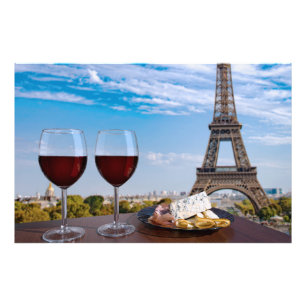 Impression Photo Deux verres de vin en café à Paris
