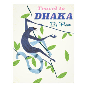 Impression Photo Dhaka, Bangladesh affiche de vacances vintage.