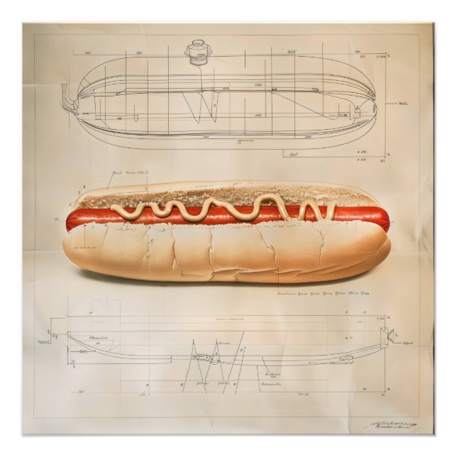 Impression Photo Diagramme de chien chaud (Devant)
