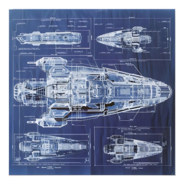 Impression Photo Diagramme Sci-Fi des navires spatiaux (Devant)
