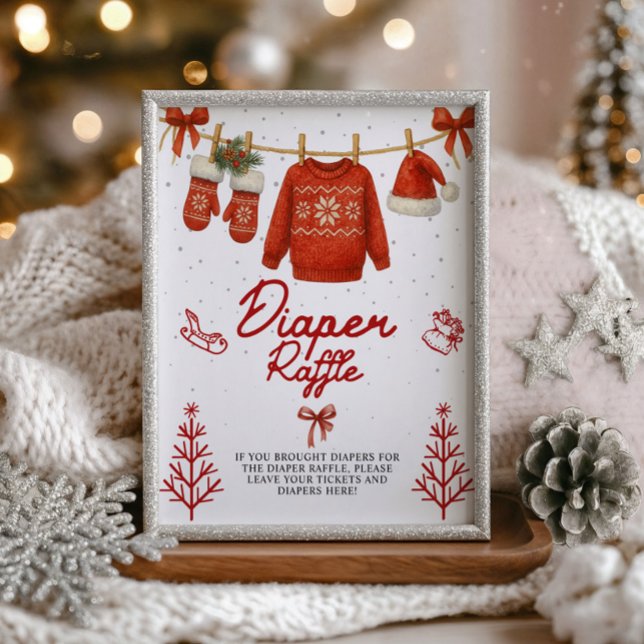 Impression Photo Diaper raffle Winter Santa Sign (Créateur téléchargé)