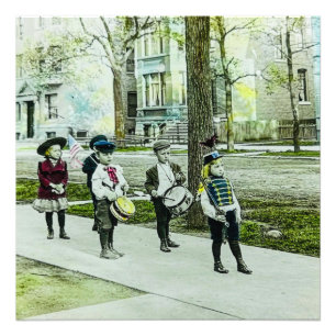 Impression Photo Diapositive de lanterne magique Groupe Patriotique