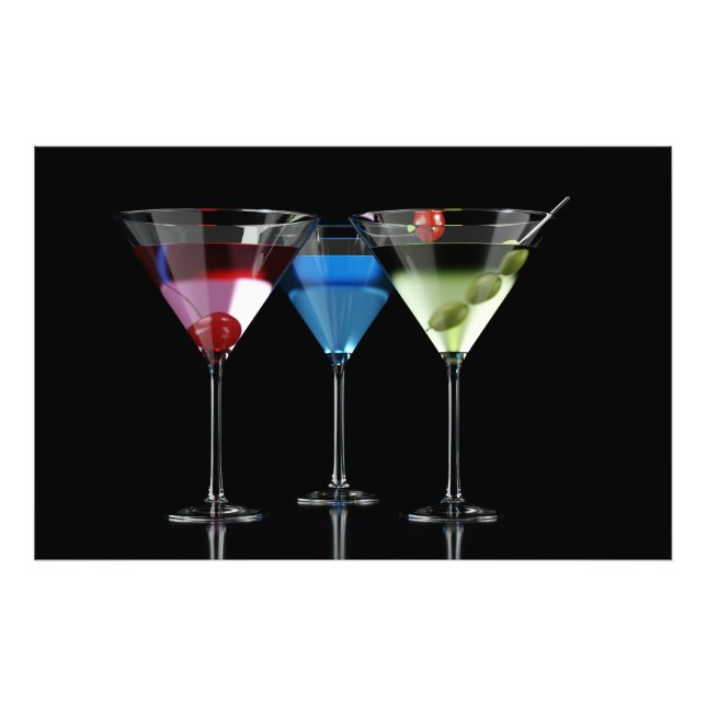 Impression Photo Différents cocktails dans des lunettes à martini n (Devant)