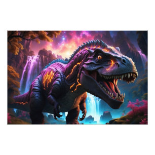Impression Photo Dinosaure cosmique épique Imaginaire paysage dynam