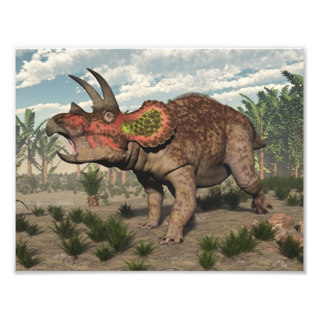 Impression Photo Dinosaure de Tricératops - rendu 3D (Devant)