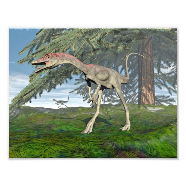 Impression Photo Dinosaures Compsognathus - rendu 3D (Devant)