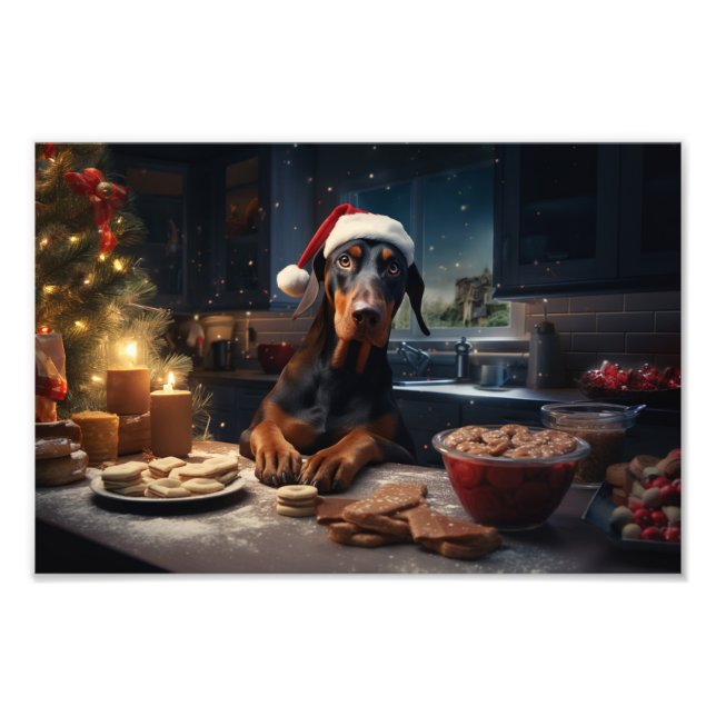 Impression Photo Doberman Christmas Cookies Festive Holiday (Devant)