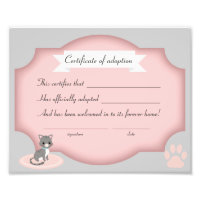 document de certification du parti d'adoption du c