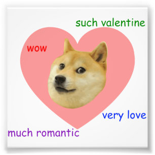 Impression Photo Doge Beaucoup de Valentines Jour Très Amoureux Tel