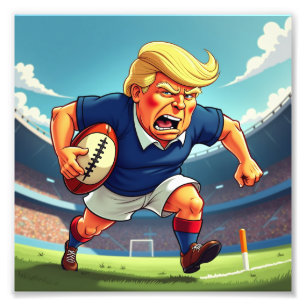 Impression Photo Donald Trump jouant au rugby américain