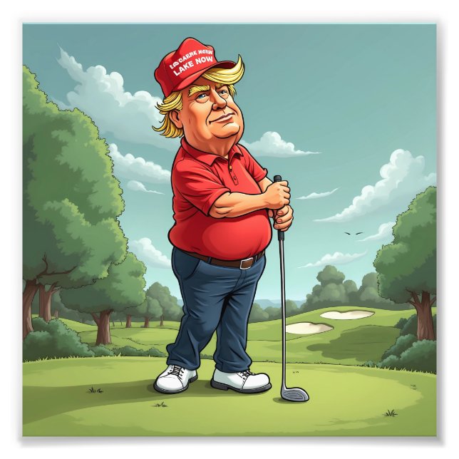 Impression Photo Donald Trump sur le golf (Devant)