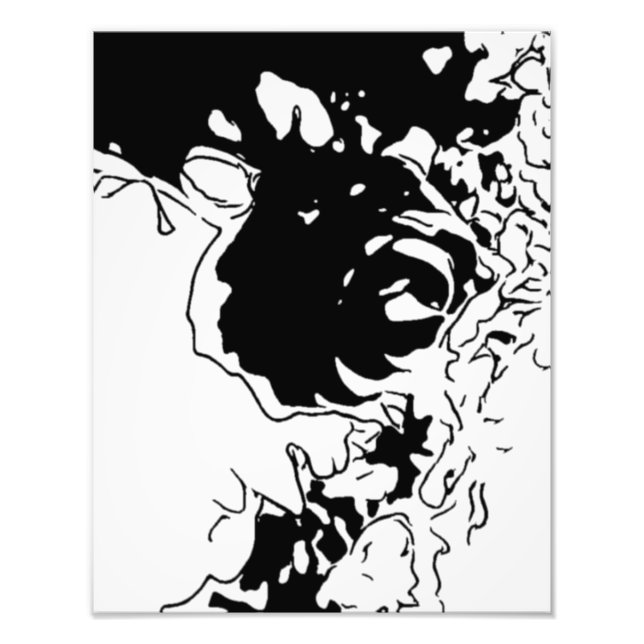 Impression Photo Doodle de fleurs (Devant)