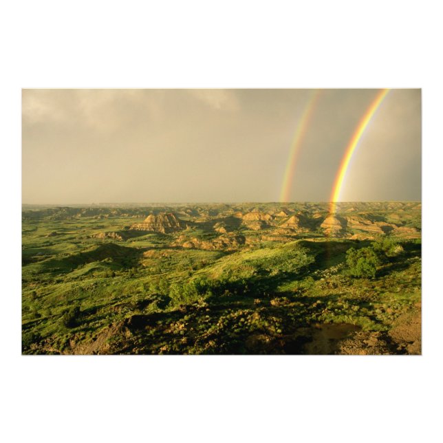 Impression Photo Double arc-en-ciel sur Painted Canyon à Theodore (Devant)