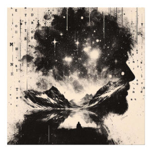 Impression Photo Double profil homme ville Skyline