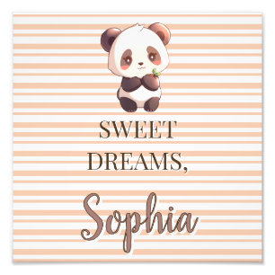 Impression Photo Douces Rêves de Panda Mignon Personnalisé