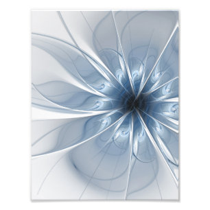 Impression Photo Doux et tendreté bleu fleur imaginaire fractal cu