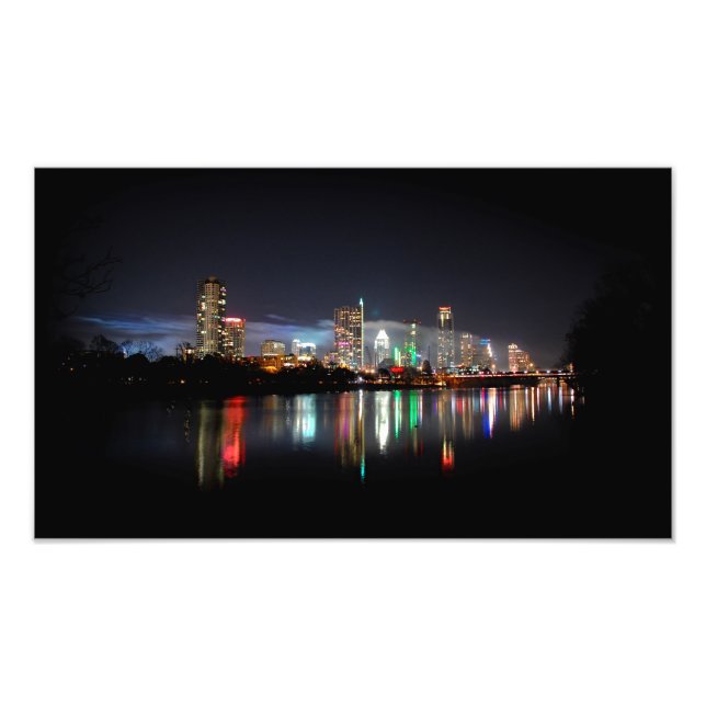 Impression Photo Downtown Austin Texas Night Skyline 2 (Devant)